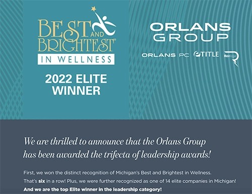 Best and Brightest in Wellness 2022 Elite Winner award